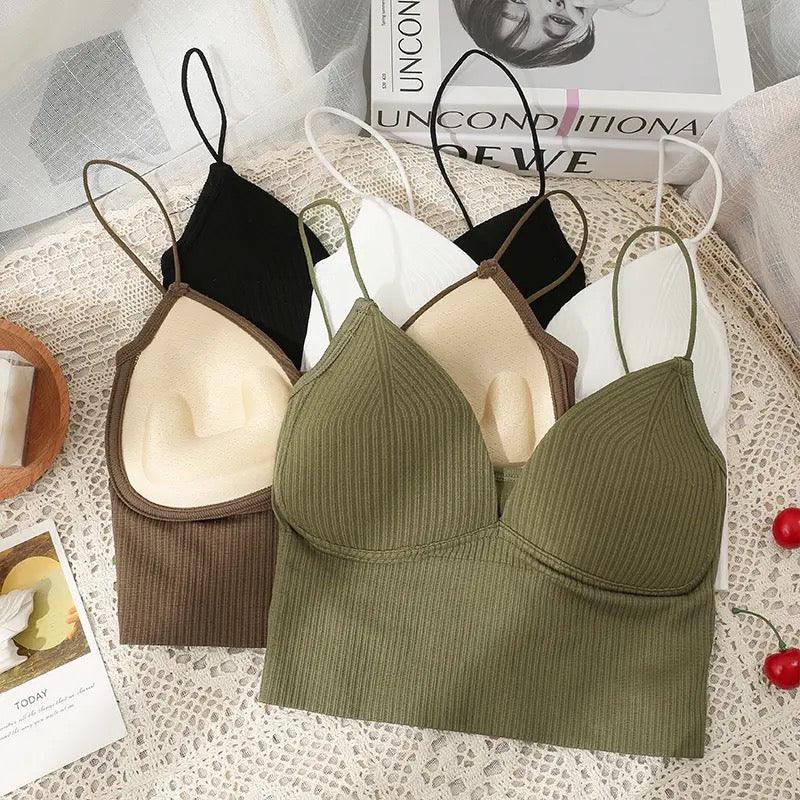 Jerry Tank Tops with Inbuilt Bra In Black