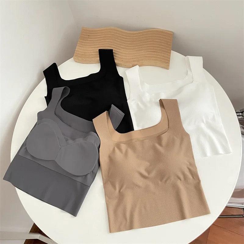 Nino Tank Tops with Inbuilt Bra in Grey