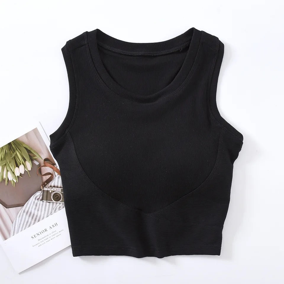 Baco Tank Tops with Inbuilt Bra In Blue