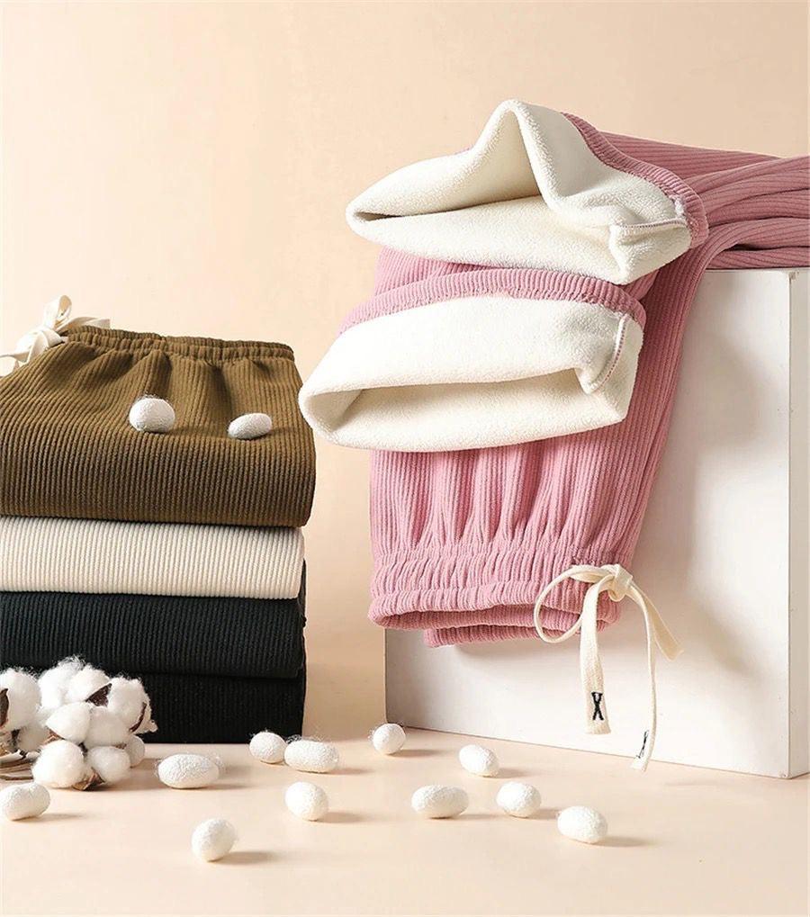 Marley Wide Leg Fleece Pants In Pink