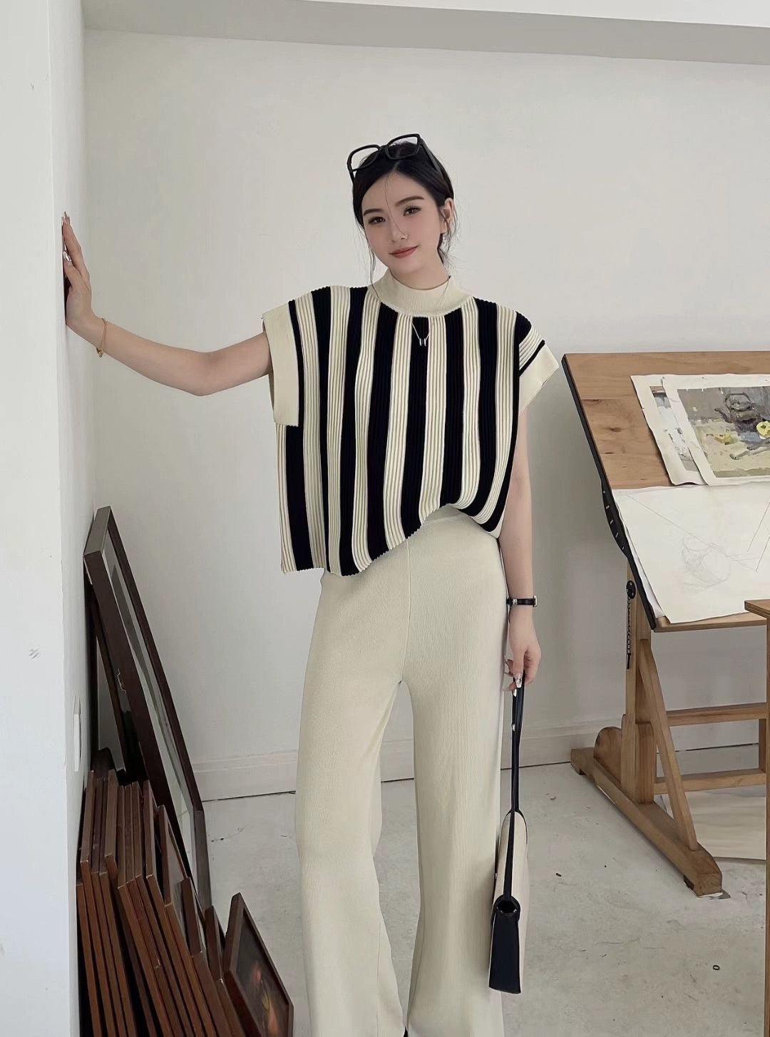 Arizona Ribbed Co-ord Set In White