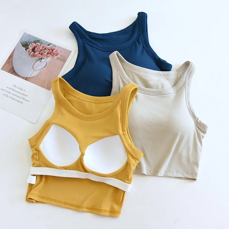 Amway Tank Tops with Inbuilt Bra In Black
