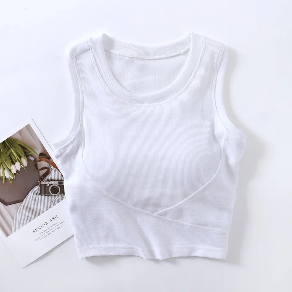 Baco Tank Tops with Inbuilt Bra In Lilac