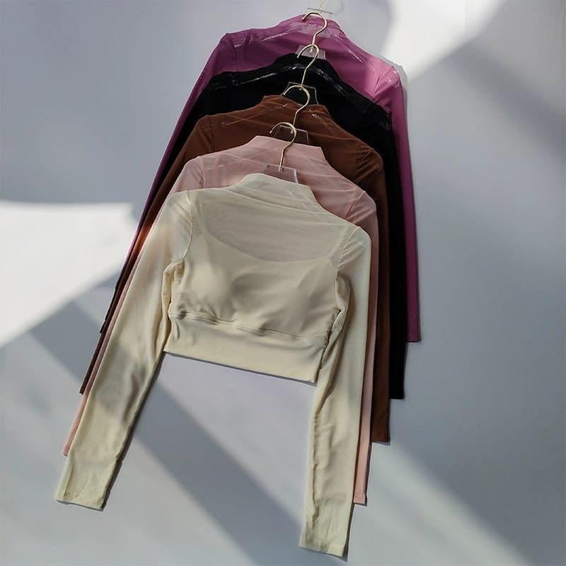 Terra Seamless Top with Inbuilt Bra In Brown
