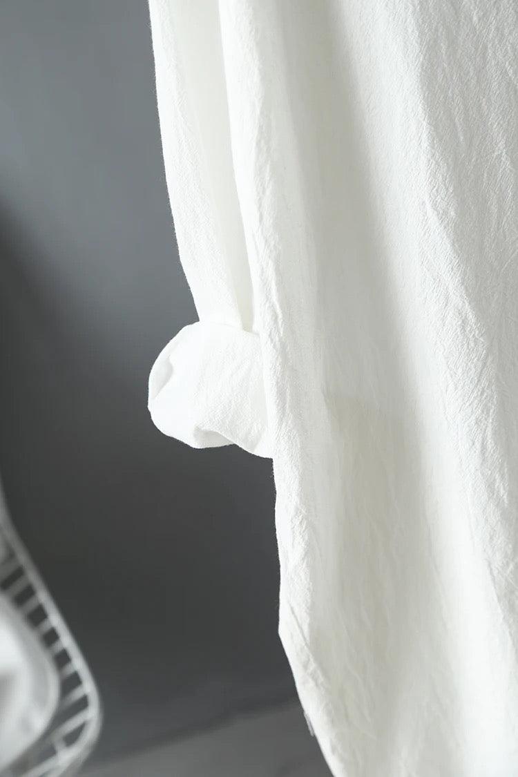 Lumia Luxe Cotton Long Shirt/ Dress In White