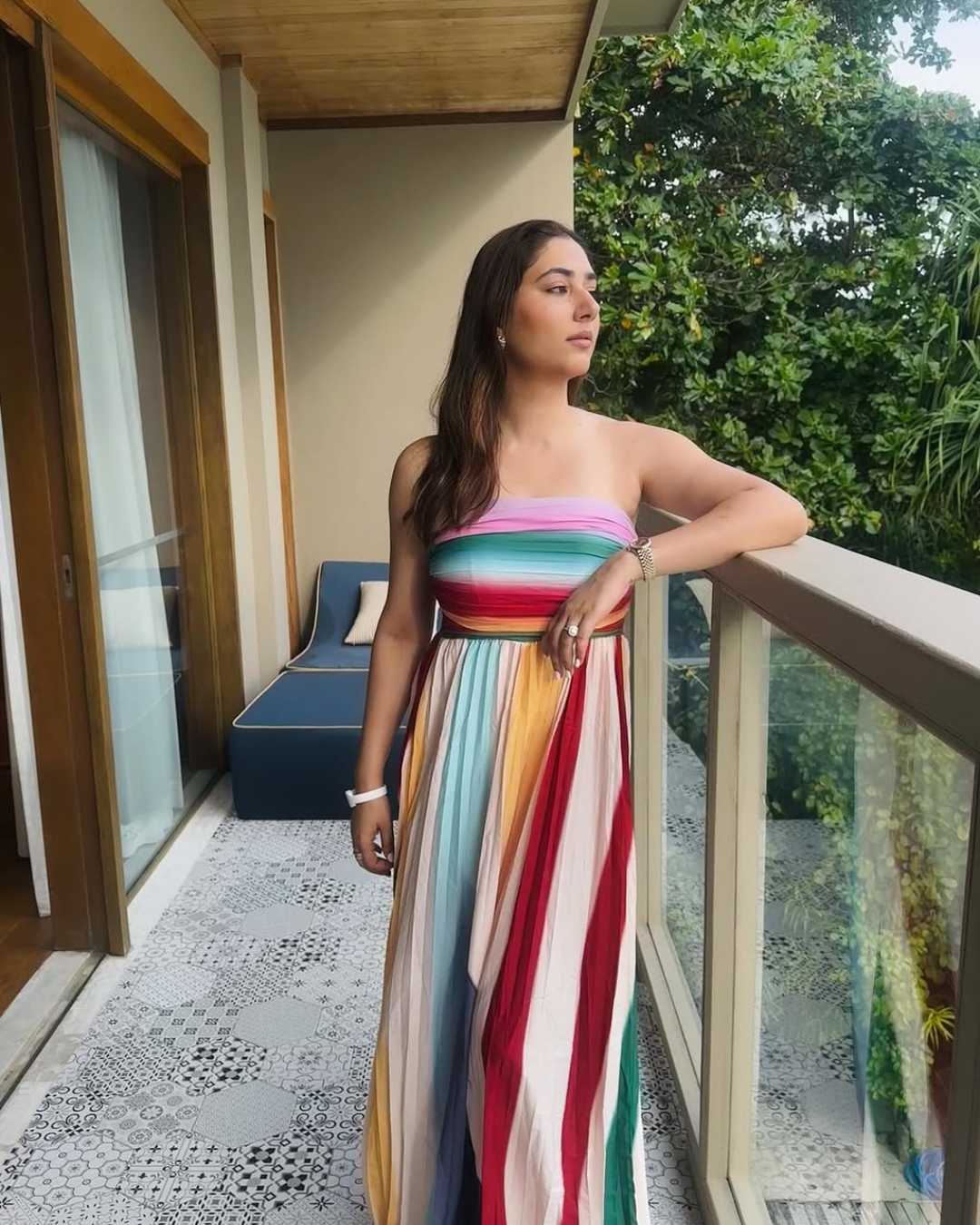 Mulberry Offshoulder Pleated Maxi Dress