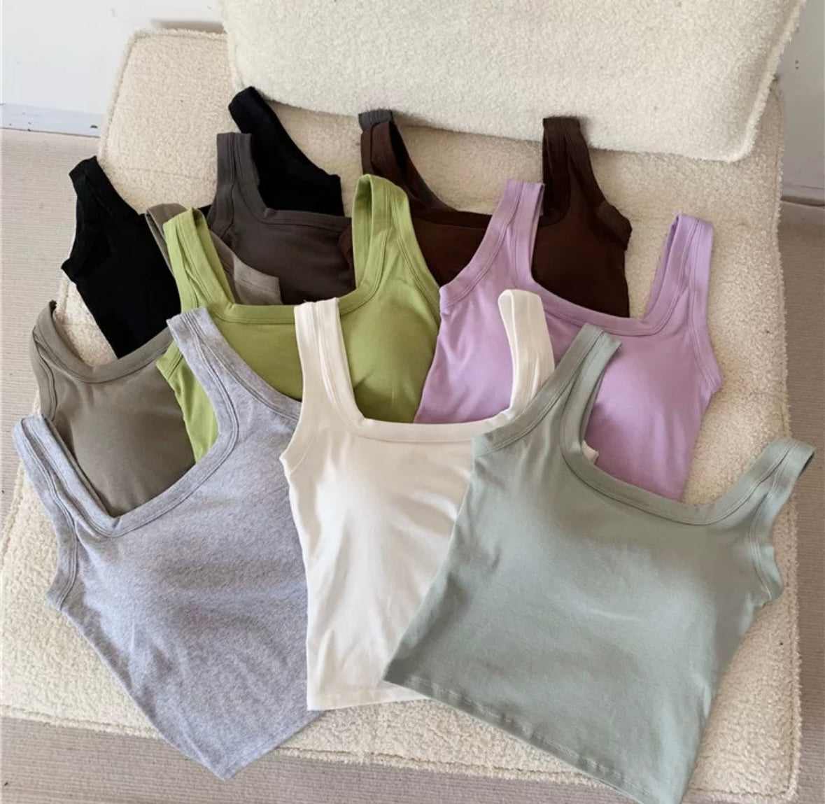 Jared Tank Tops with Inbuilt Bra In Grey