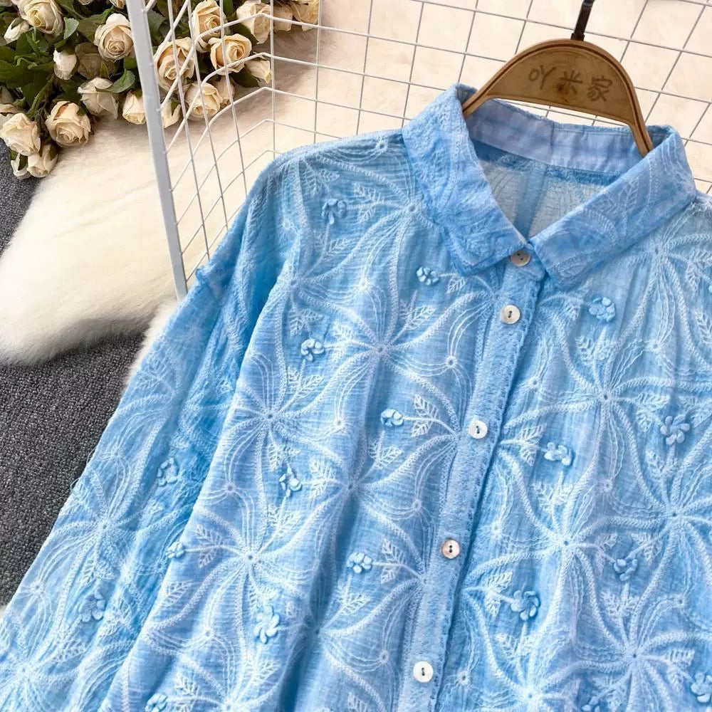 Levy  Embroidered Cotton Shirt