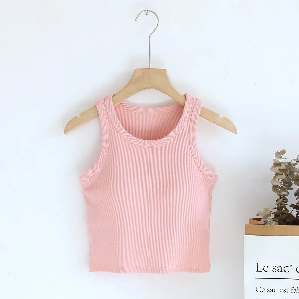 Luked Tank Tops with Inbuilt Bra In Blue