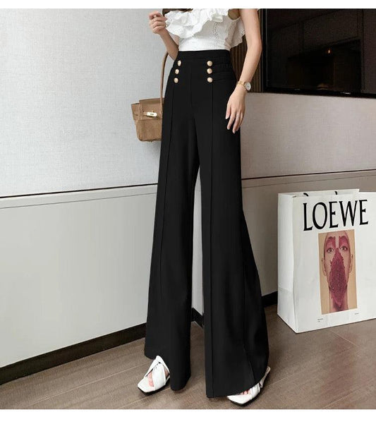 Meraki Wide Leg High Waist Pants In Black