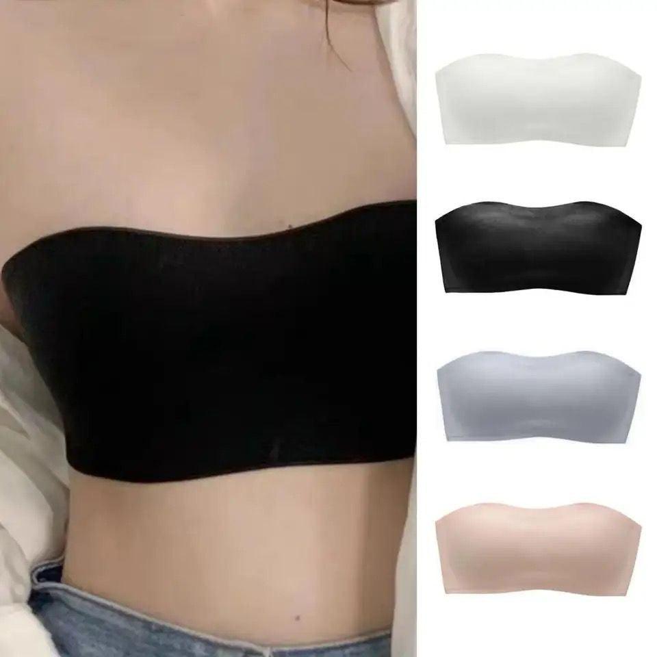 Jaiden Strapless Seamless Bralettes In Black