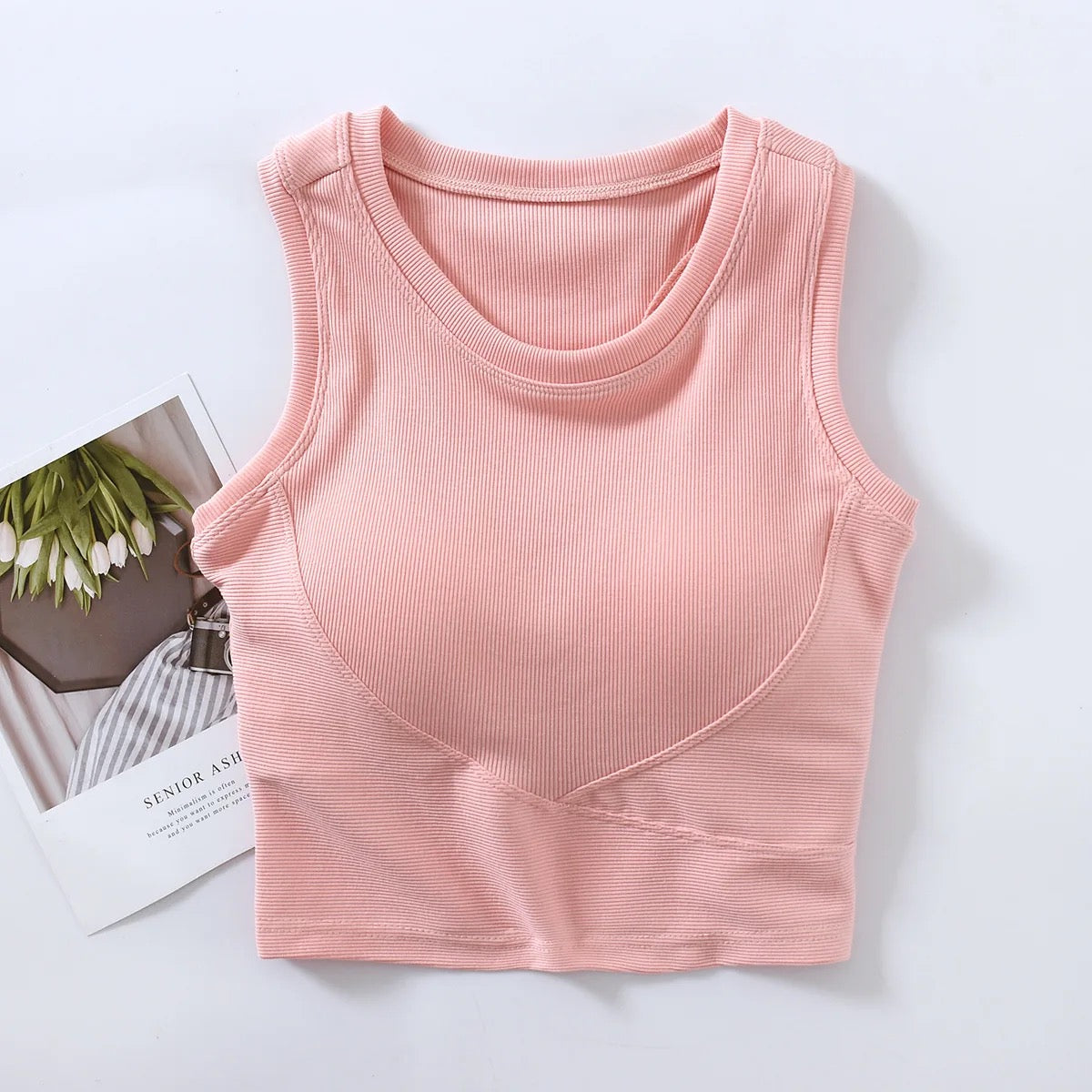 Baco Tank Tops with Inbuilt Bra In Blue
