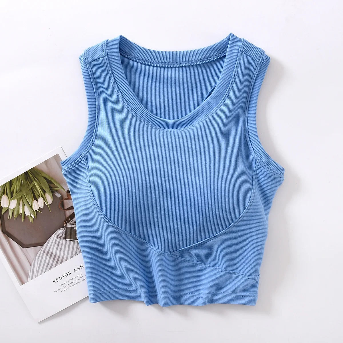 Baco Tank Tops with Inbuilt Bra In Lilac