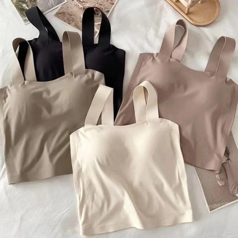 Mariam Tank Tops with Inbuilt Bra In Olive