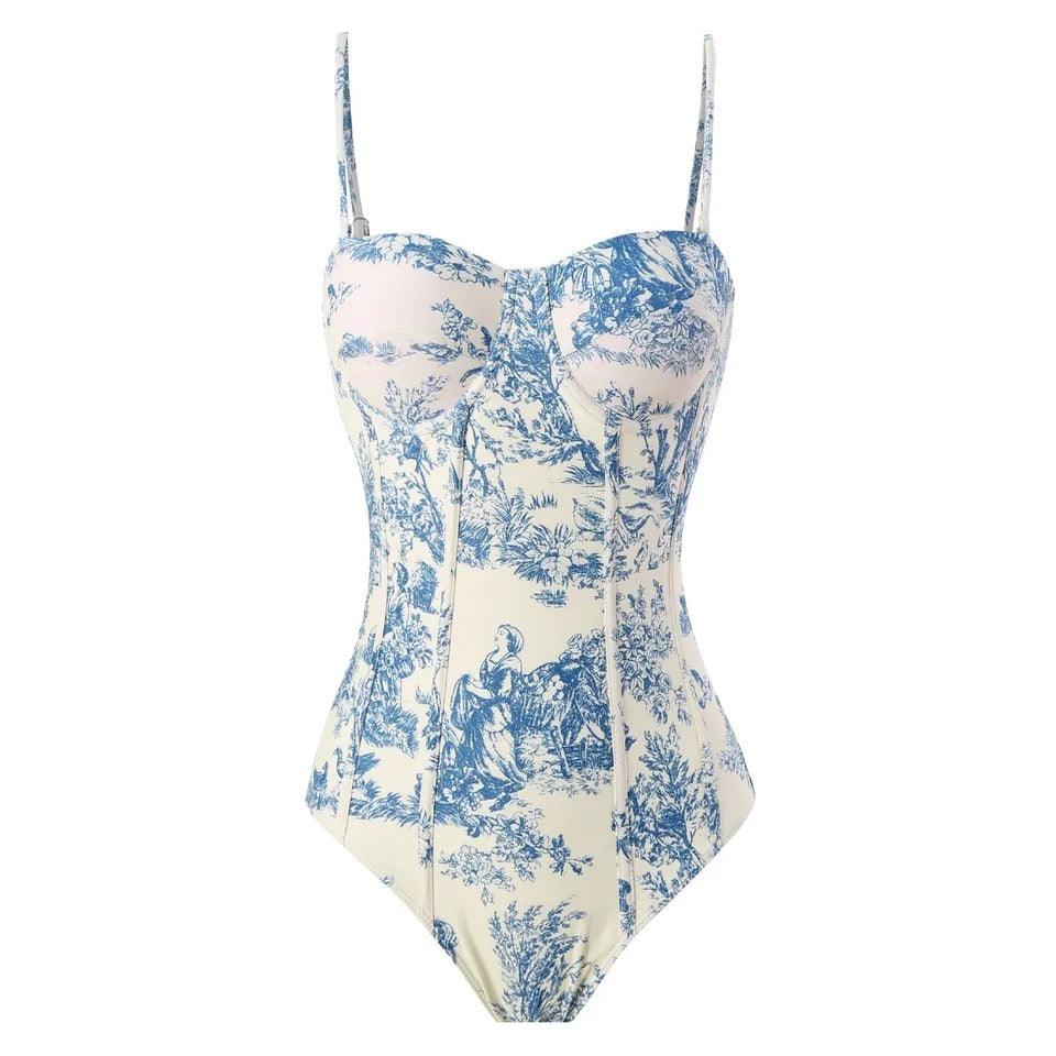 Greece swimsuit with Sarong Skirt