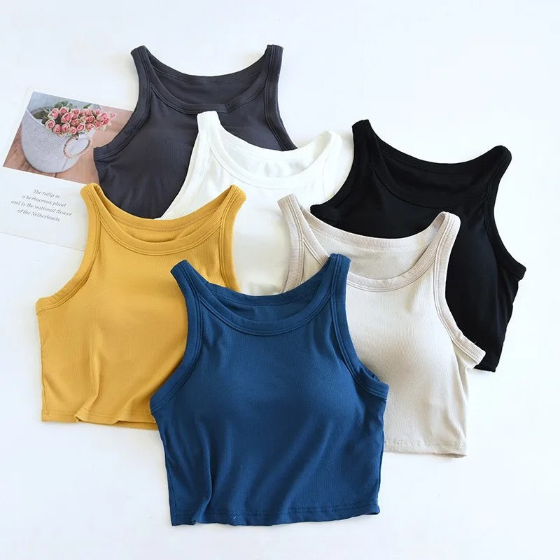 Amway Tank Tops with Inbuilt Bra In Beige