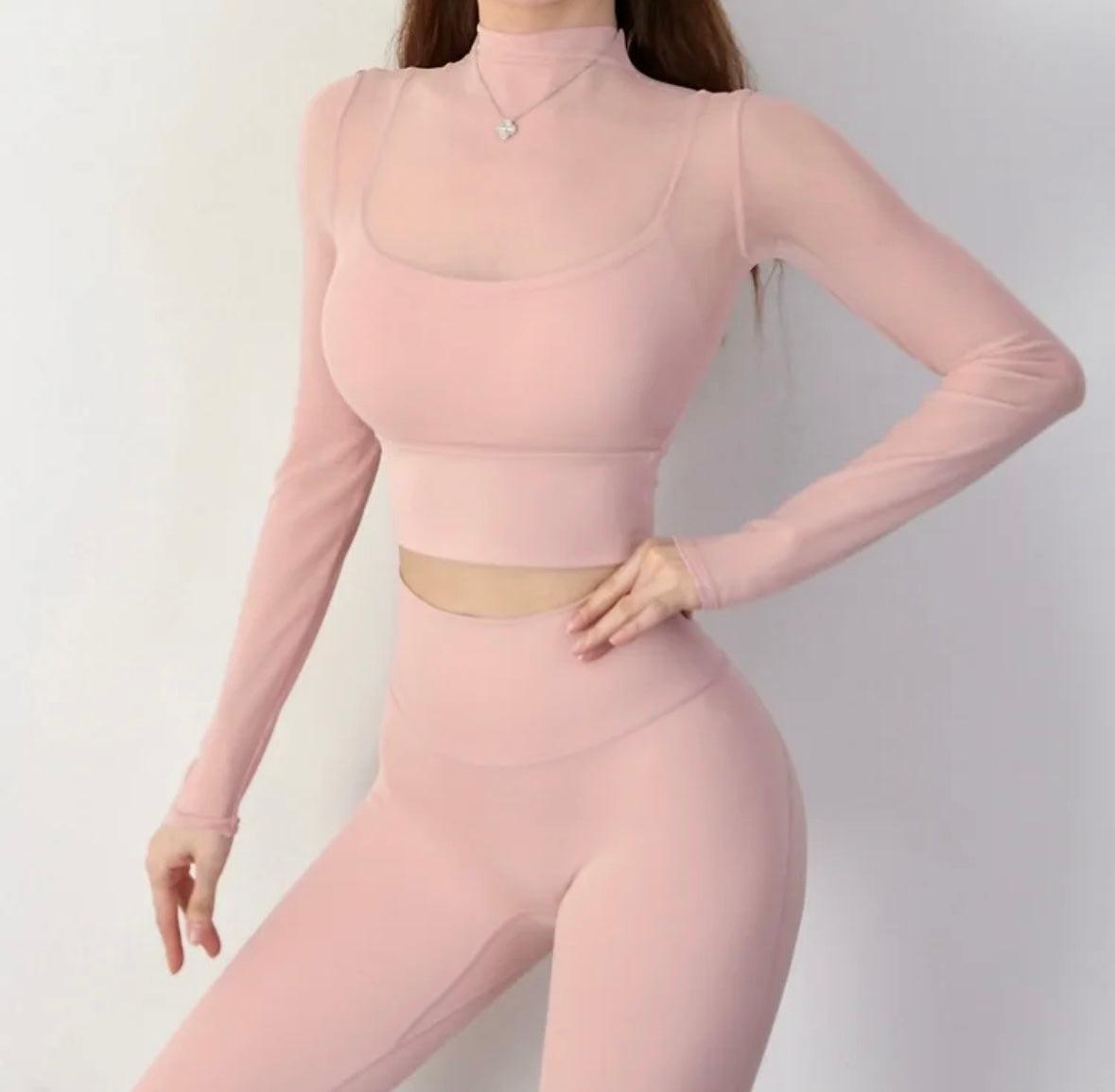 Terra Seamless Top with Inbuilt Bra In Pink