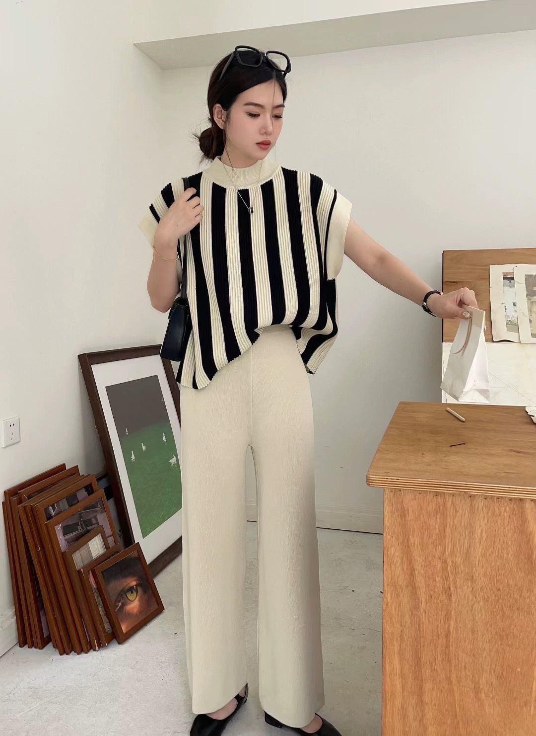 Arizona Ribbed Co-ord Set In White