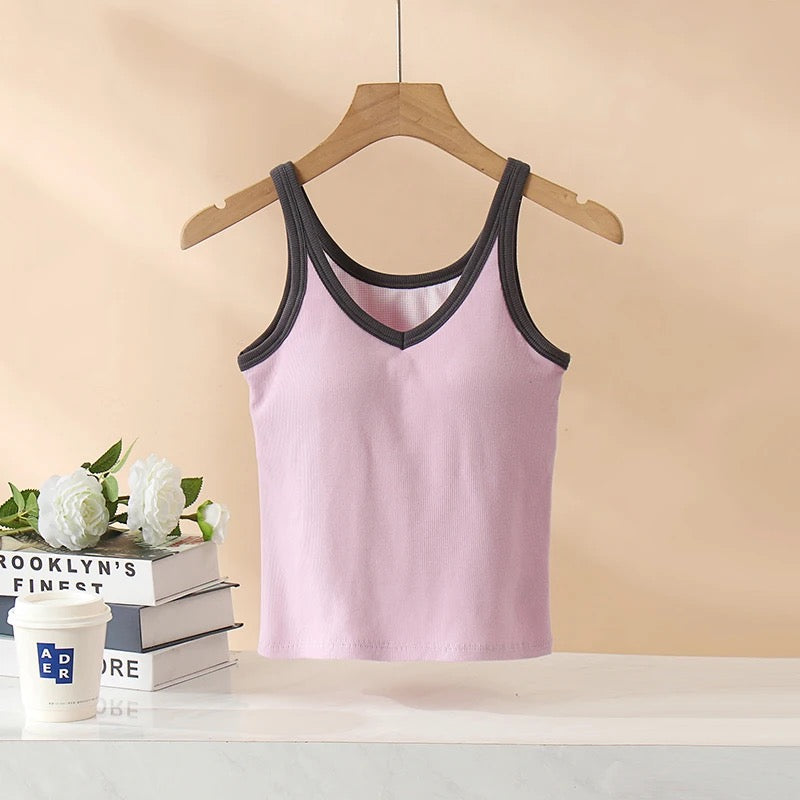 Bagatelle Tank Tops with Inbuilt Bra In White