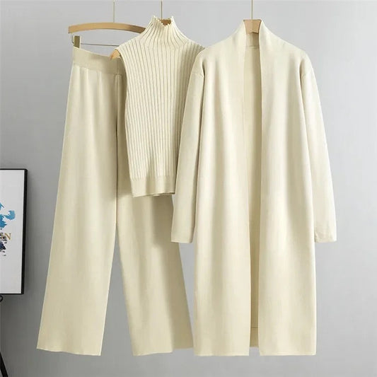 Aubrey Luxe Winter Coord Set with Cape In Beige