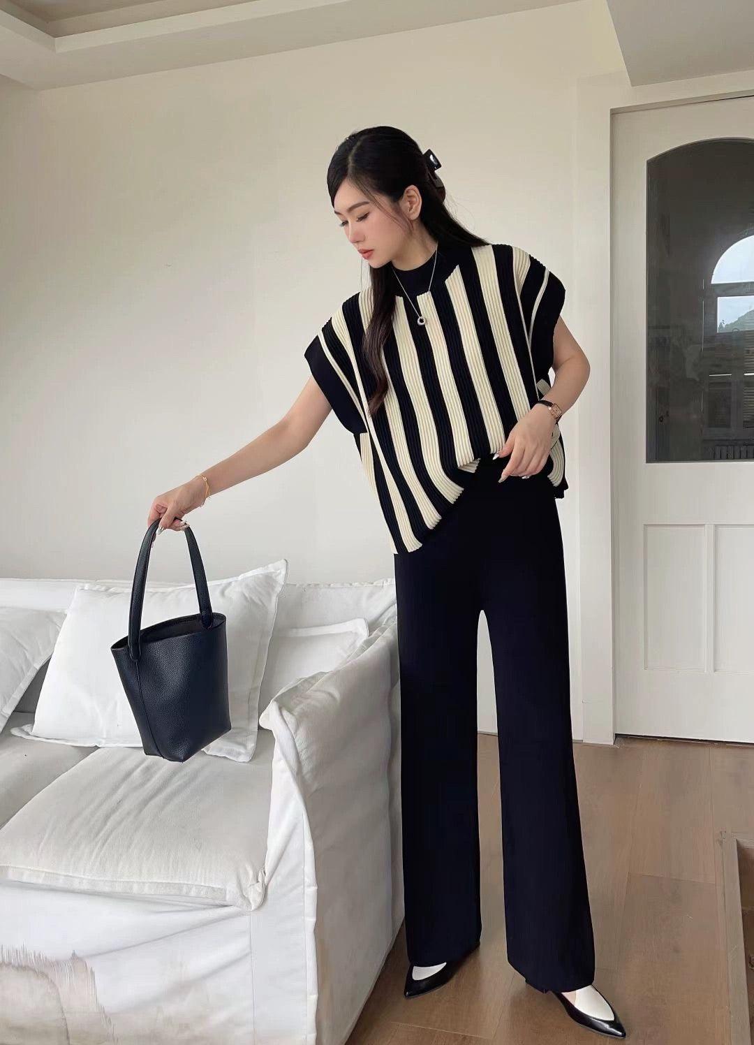 Arizona Ribbed Co-ord Set In Black