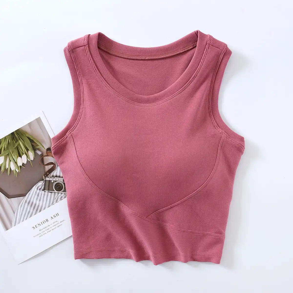 Baco Tank Tops with Inbuilt Bra In Lilac