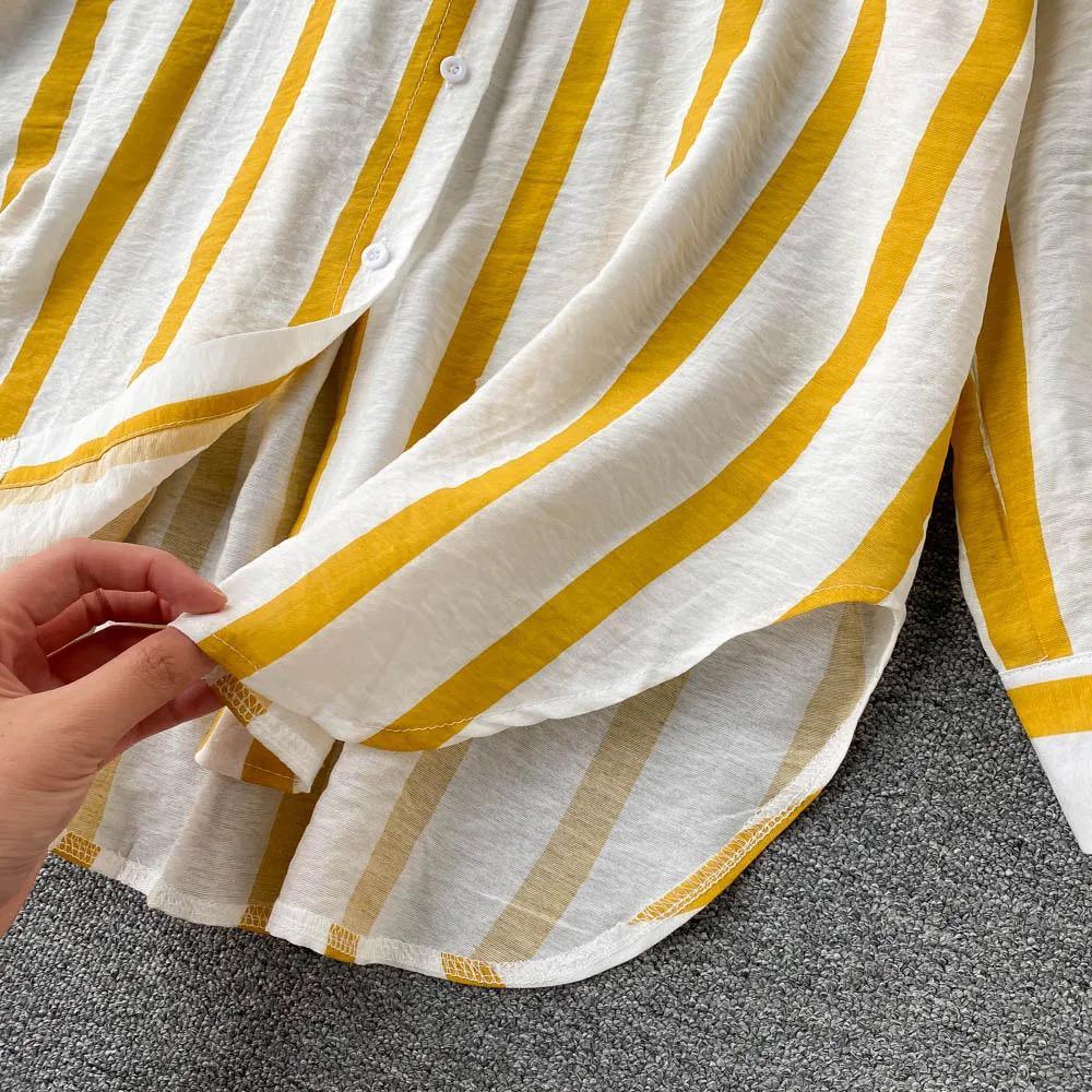 Ibiza Striped Holiday Shirts In Yellow