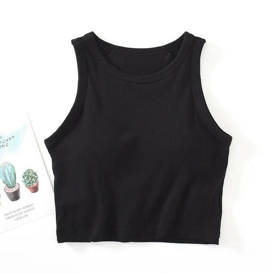 Nicole Tank Tops with Inbuilt Bra In Black
