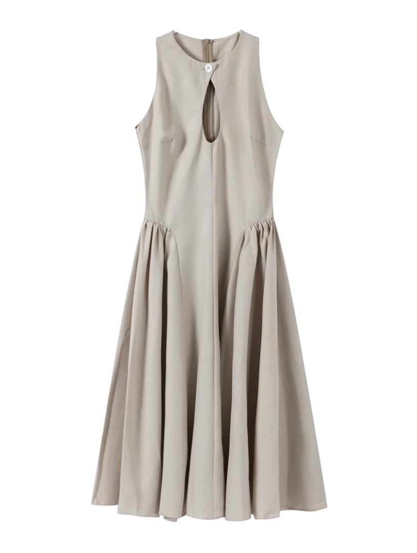 Harlow Statement Dropwaist Midi Dress In Black