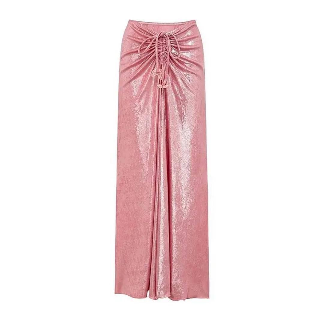 Shane Swimsuit with Sarong Skirt In Pink