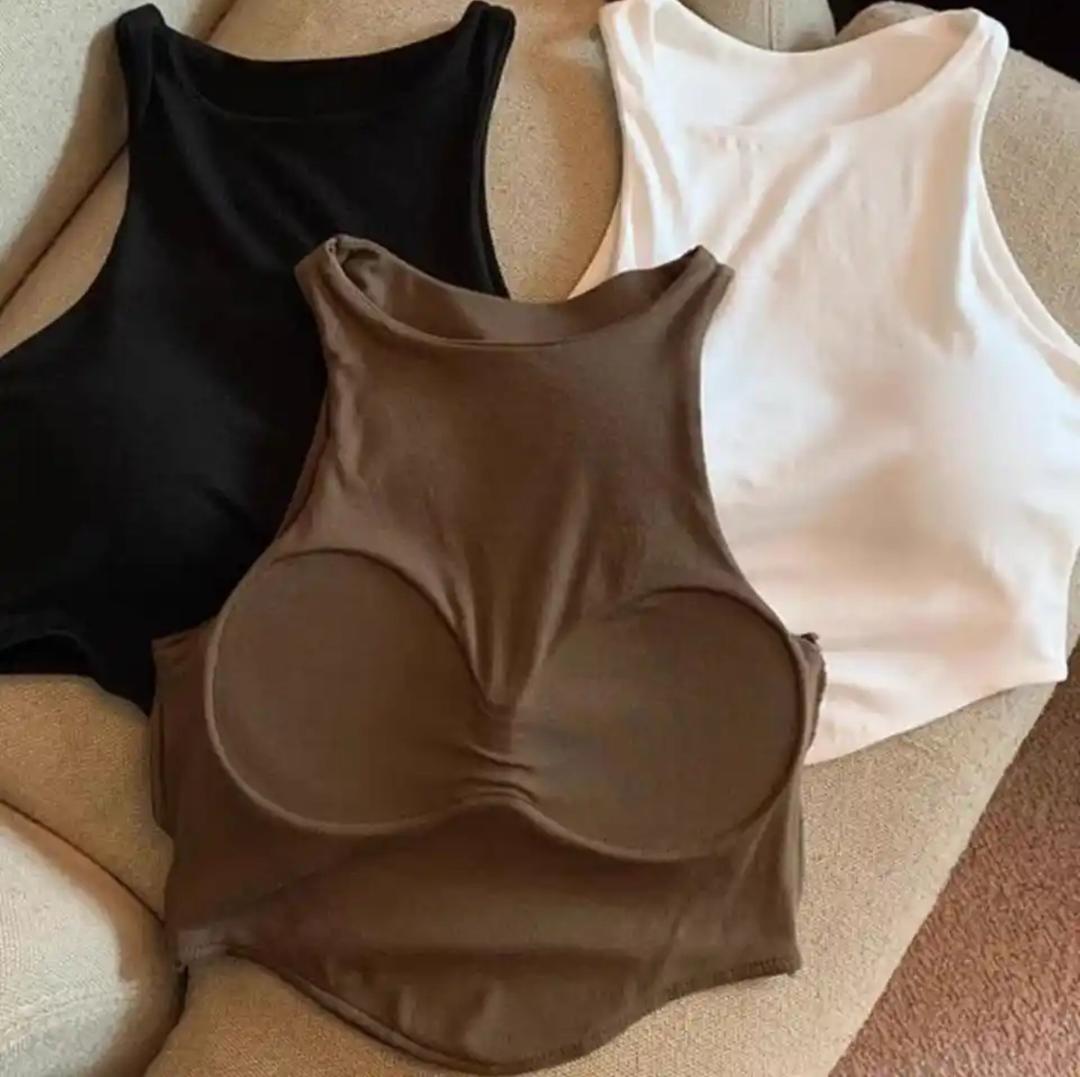 Zia Tank Top With Inbuilt Bra In White