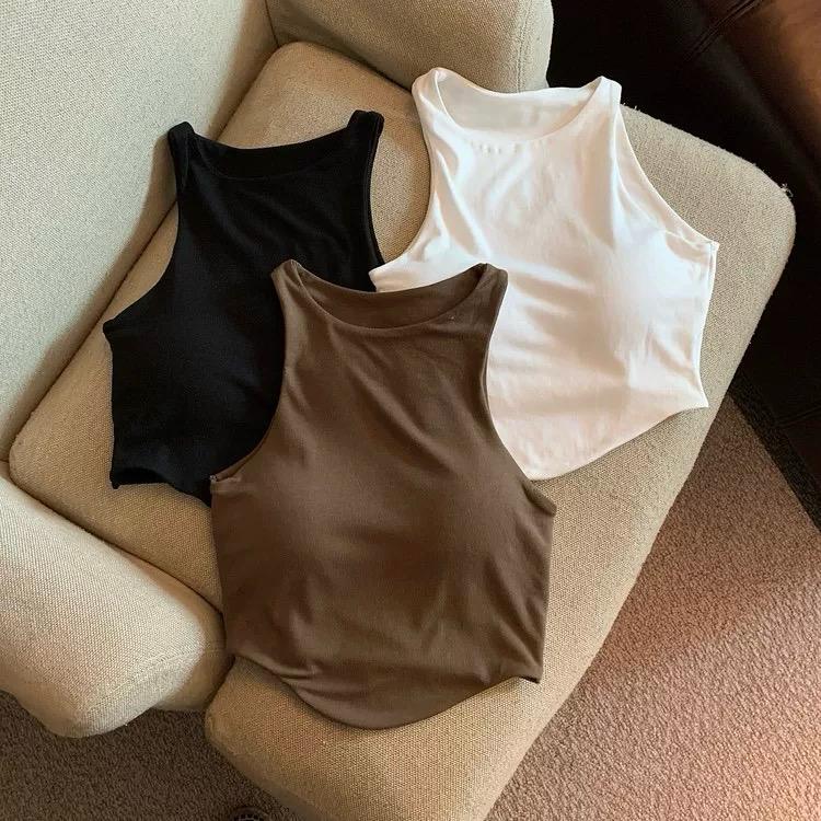 Zia Tank Top With Inbuilt Bra In Black