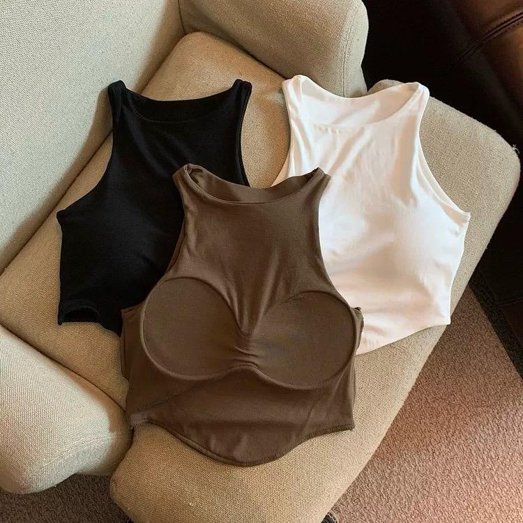 Zia Tank Top With Inbuilt Bra In Black