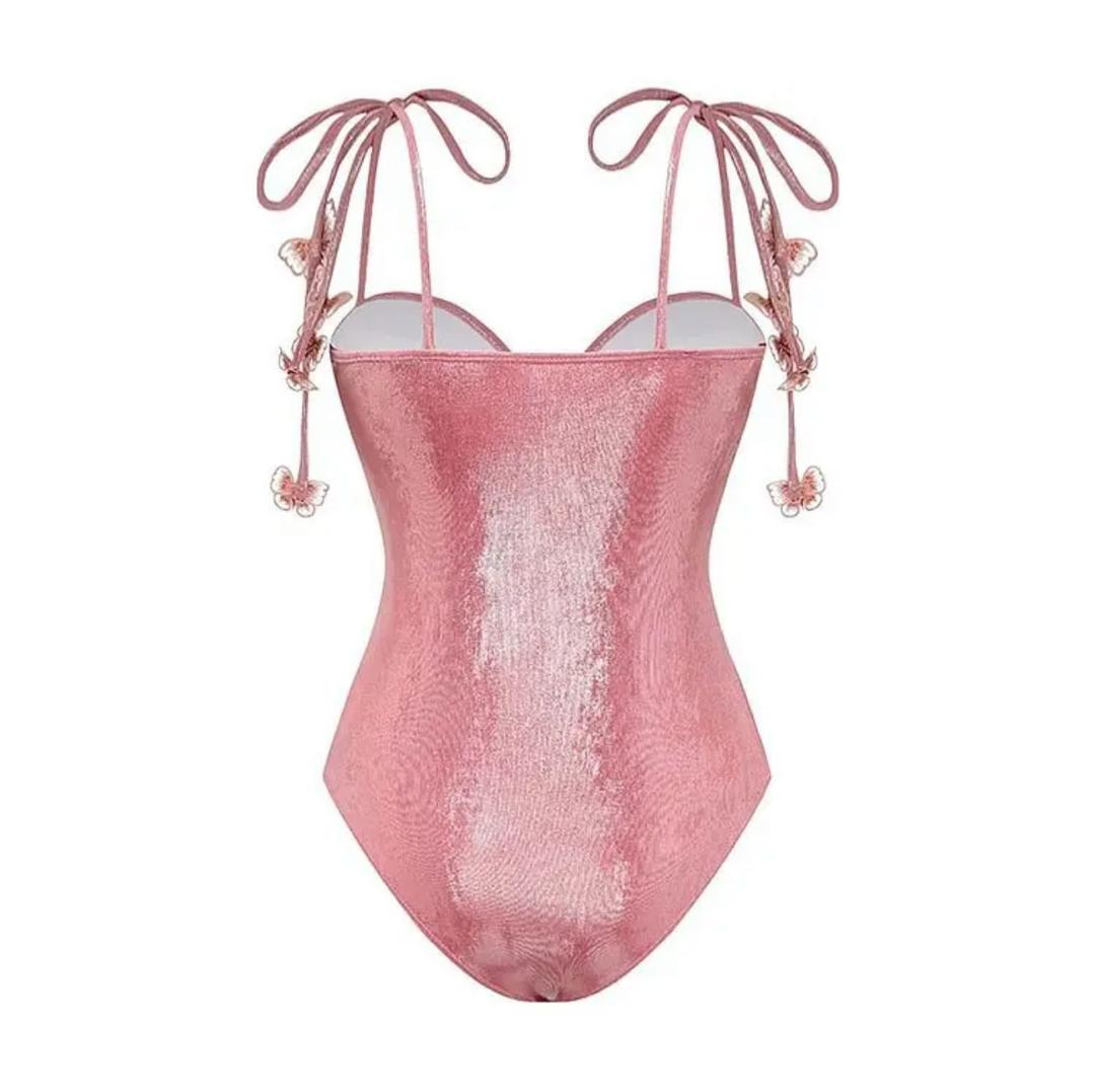 Shane Swimsuit with Sarong Skirt In Pink