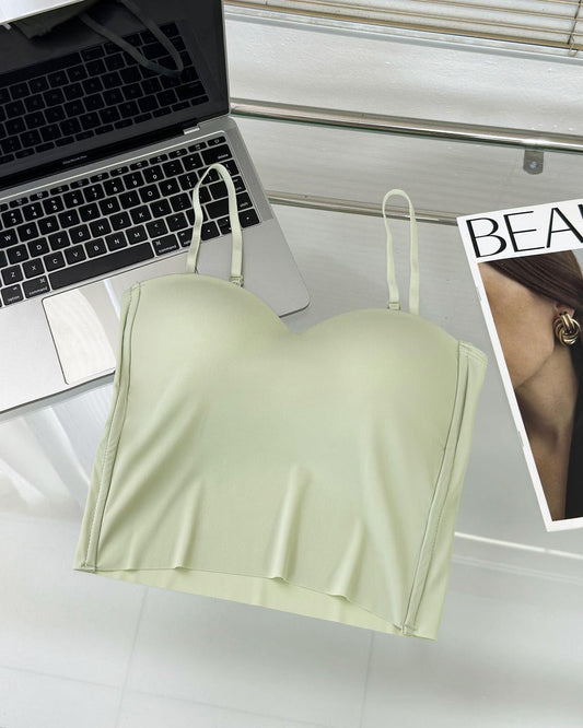 Rome Tank Tops with Inbuilt Bra In Pista Green