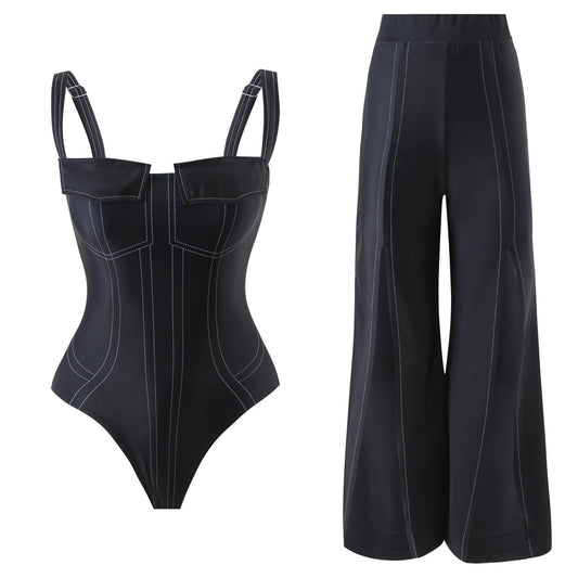 Deris Swimsuit With Pants In Black