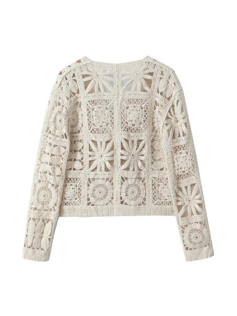 Laysha Crochet Holiday Coord - Resortwear In Beige
