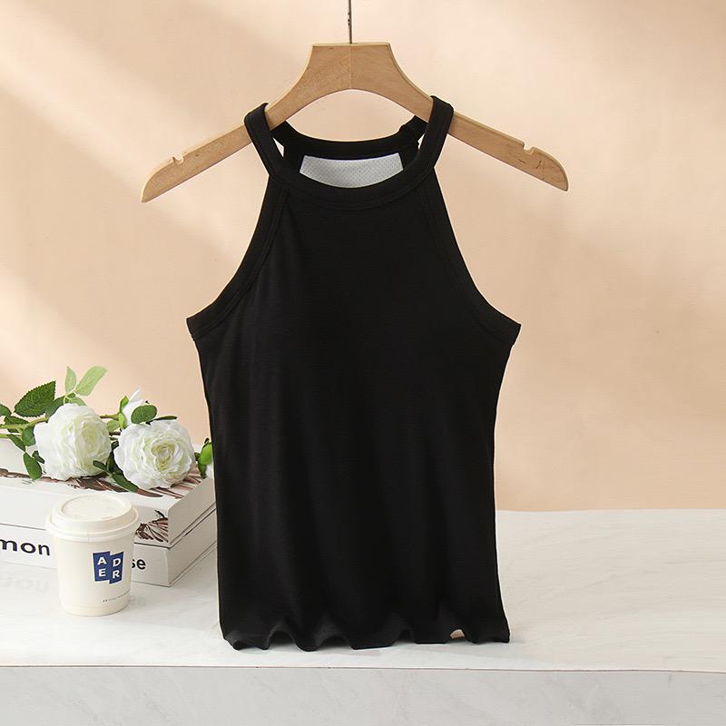 Dia Tank Tops with Inbuilt Bra In Black