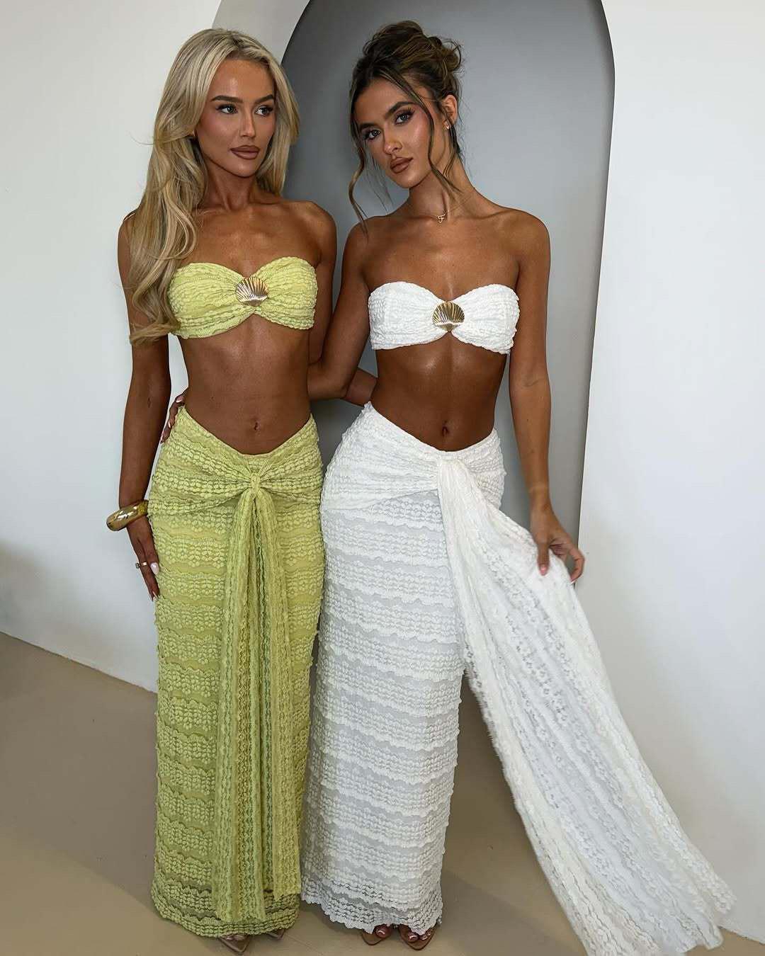 Aroma Summer Coord Set-Resortwear In Green