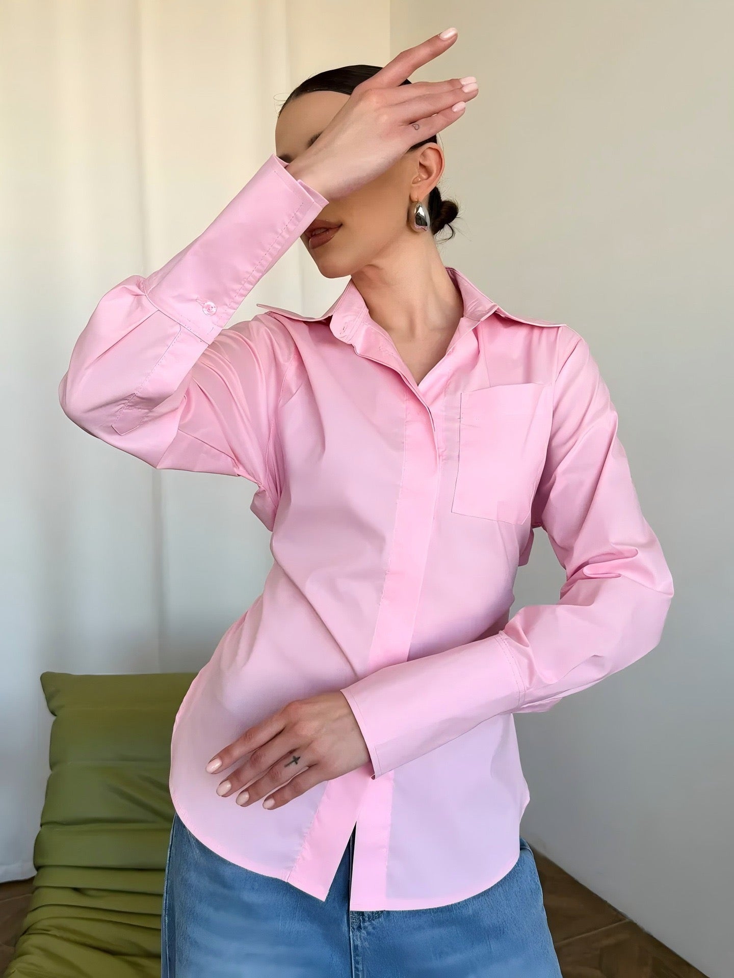 Mindy Statement Formal Shirt In Pink