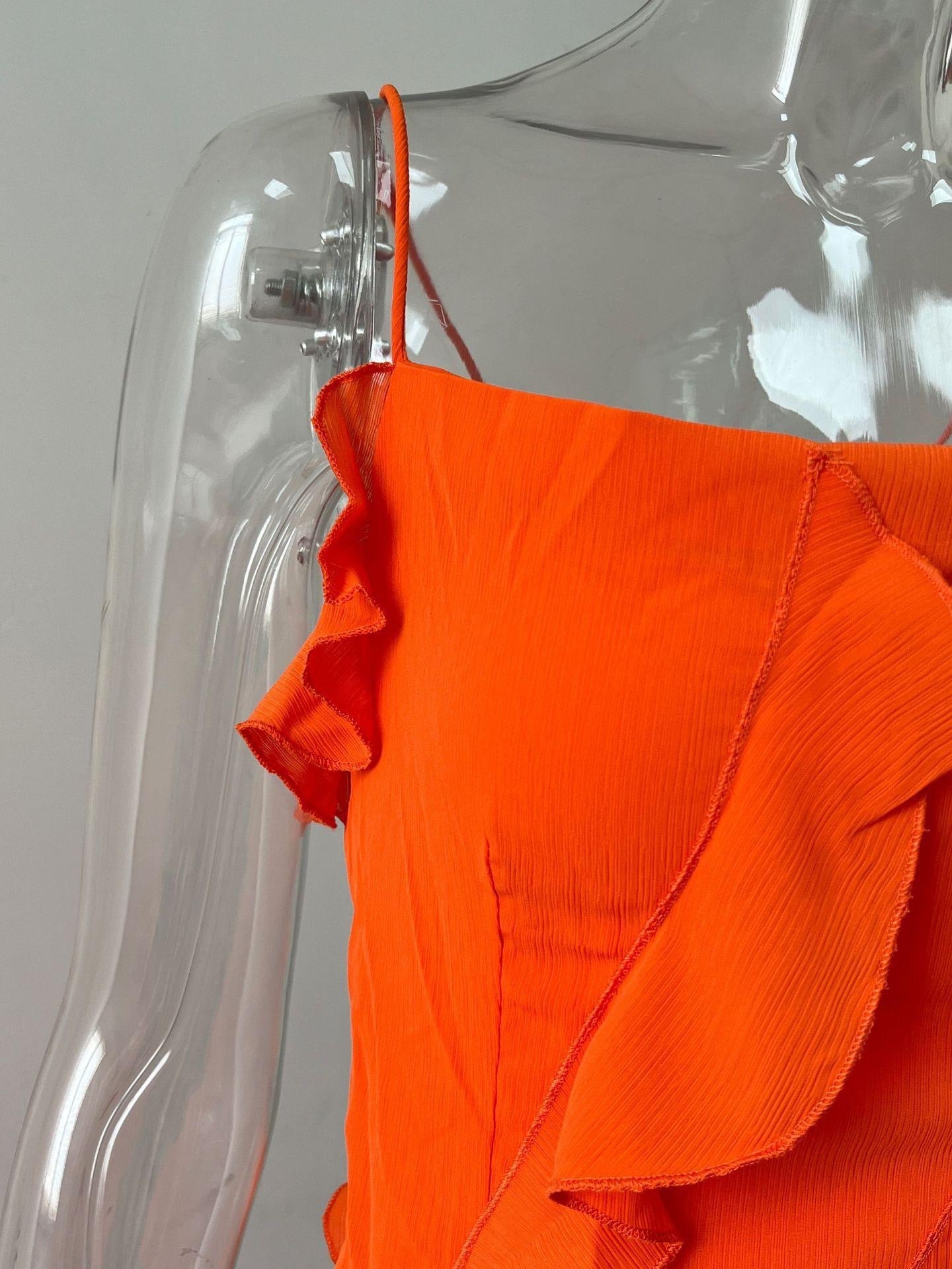 Caynne Ruffled Maxi Dress In Orange