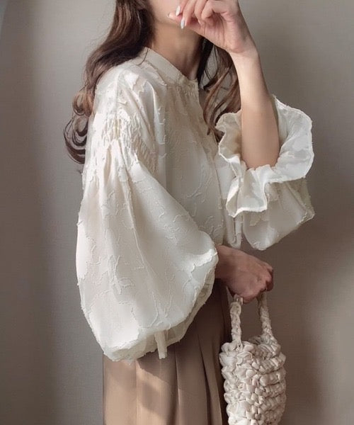 Natala Puffed Sleeve Formal Shirt In White