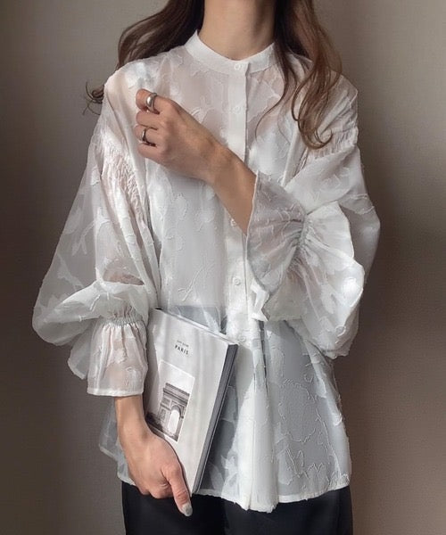 Natala Puffed Sleeve Formal Shirt In White