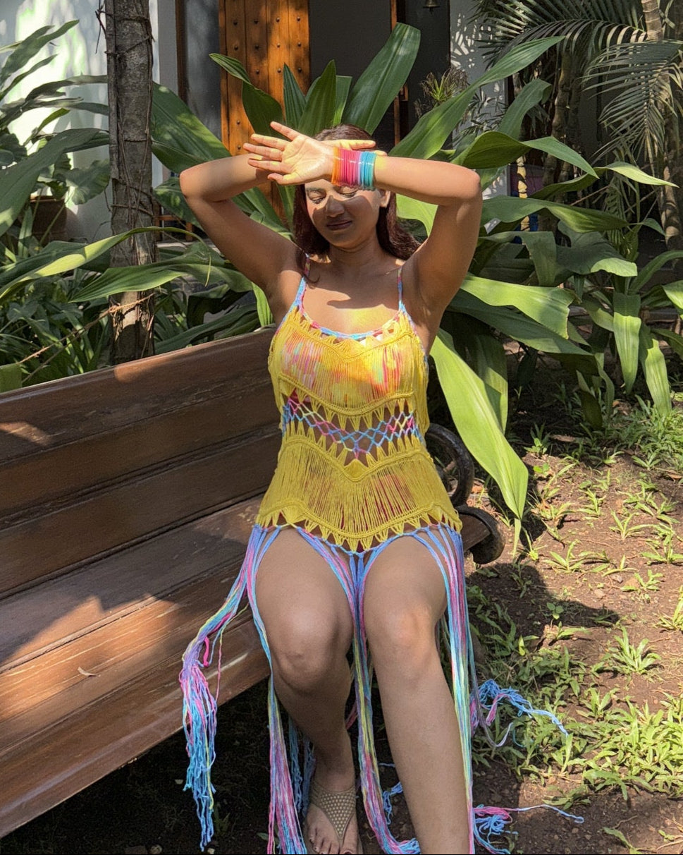 Dabel Tassel Summer Coverup In Yellow