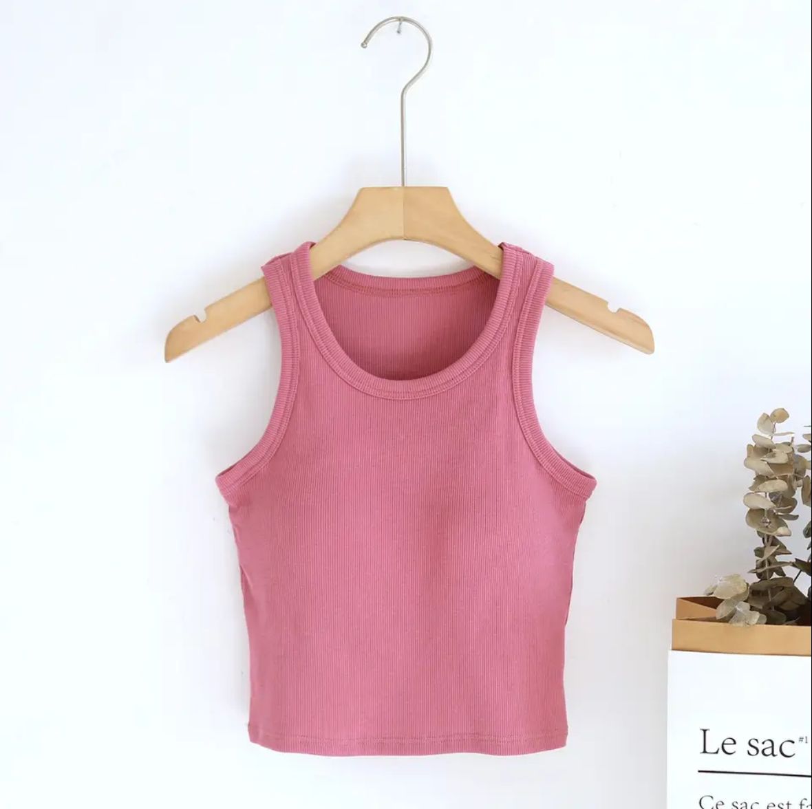 Luked Tank Tops with Inbuilt Bra In Blue