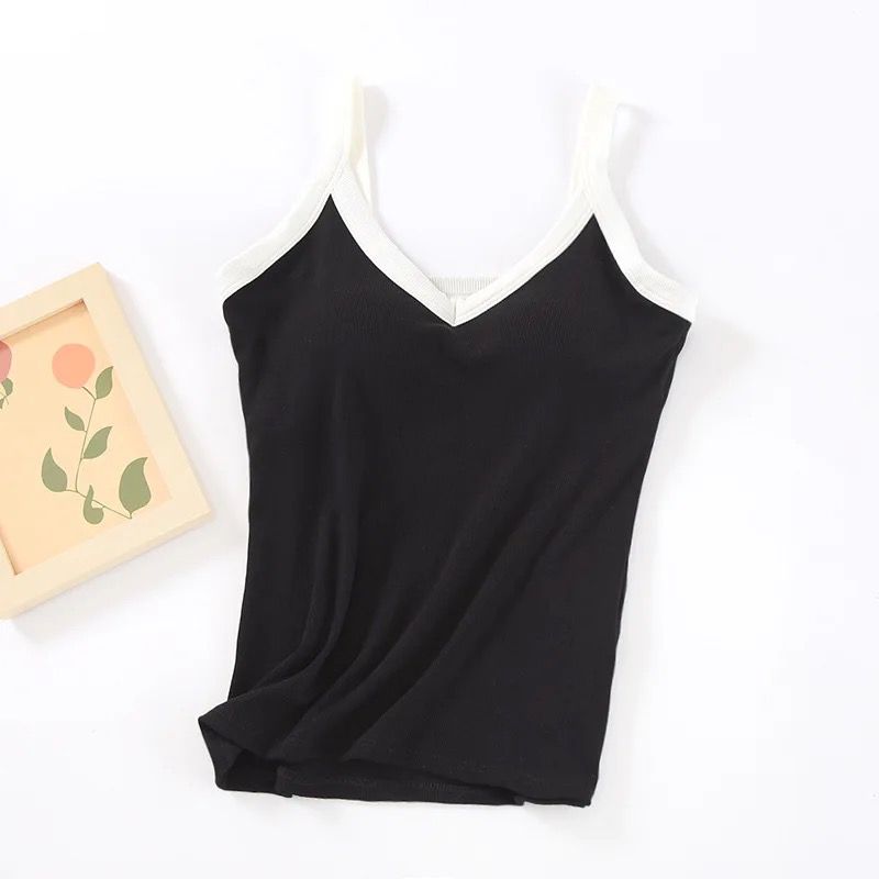 Bagatelle Tank Tops with Inbuilt Bra In Grey