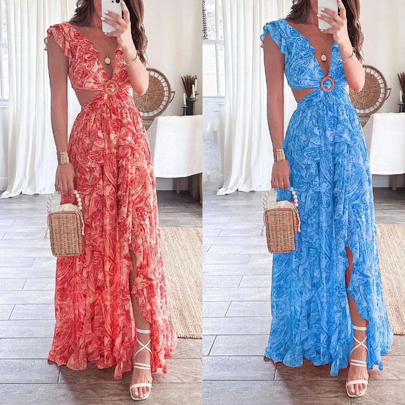 Anni Floral Summer Maxi Dress In Pink
