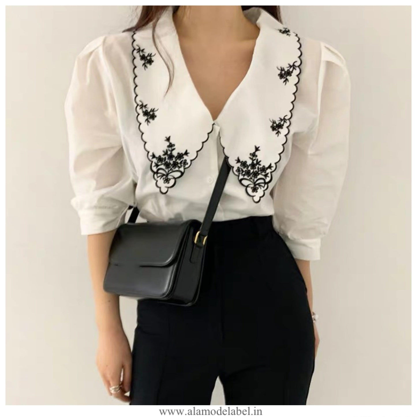 Tempa Vintage Blouse In Black