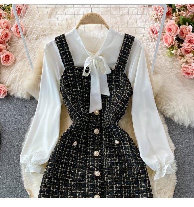 Barrow Tweed Dress In Black