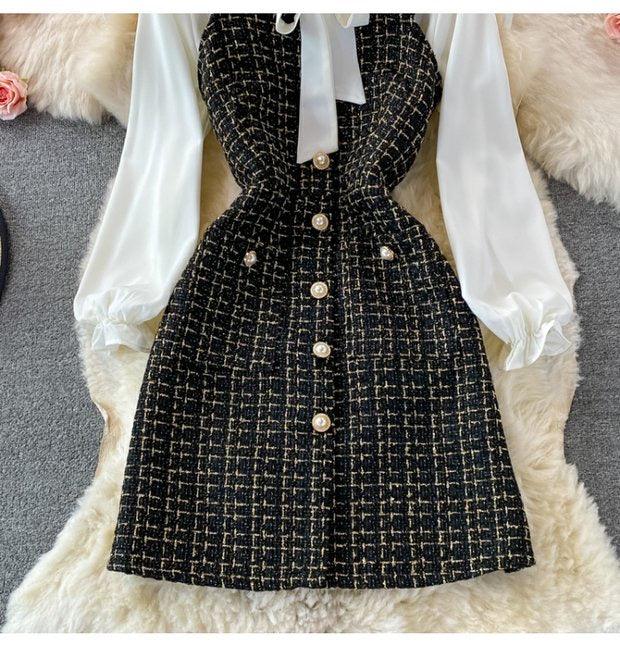 Barrow Tweed Dress In Black